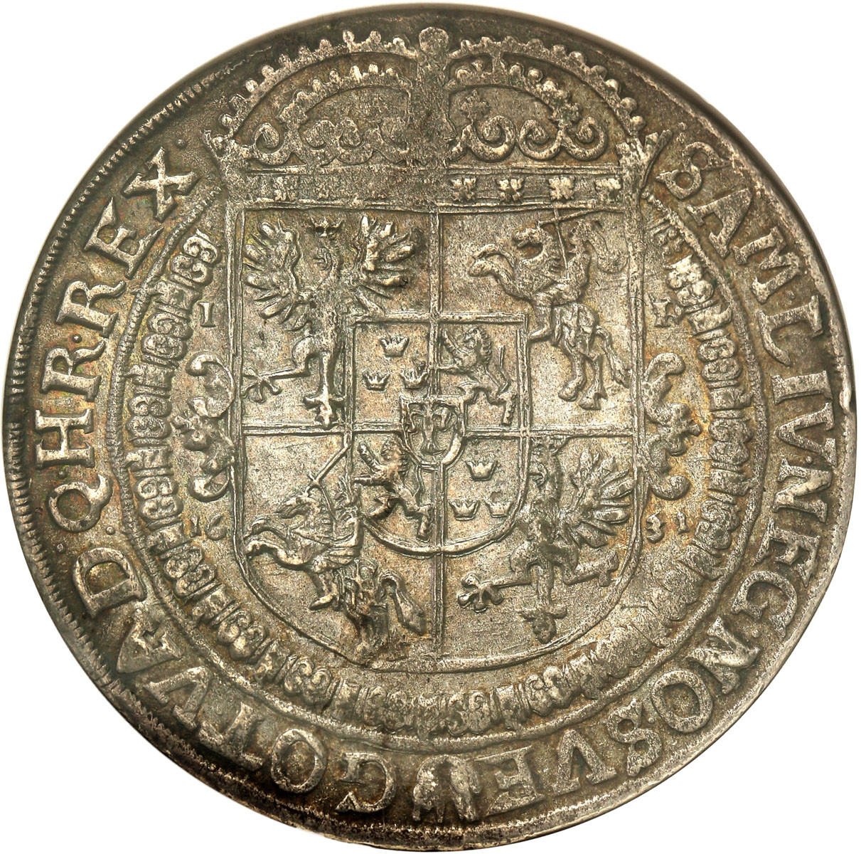 Zygmunt III Waza. Talar 1631, Bydgoszcz NGC AU55 - BARDZO ŁADNY, RZADKOŚĆ R6